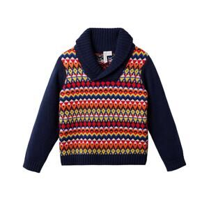 Janie and Jack Baby Boys Navy Fair Isle Sweater. 12-18 Months. NWT
